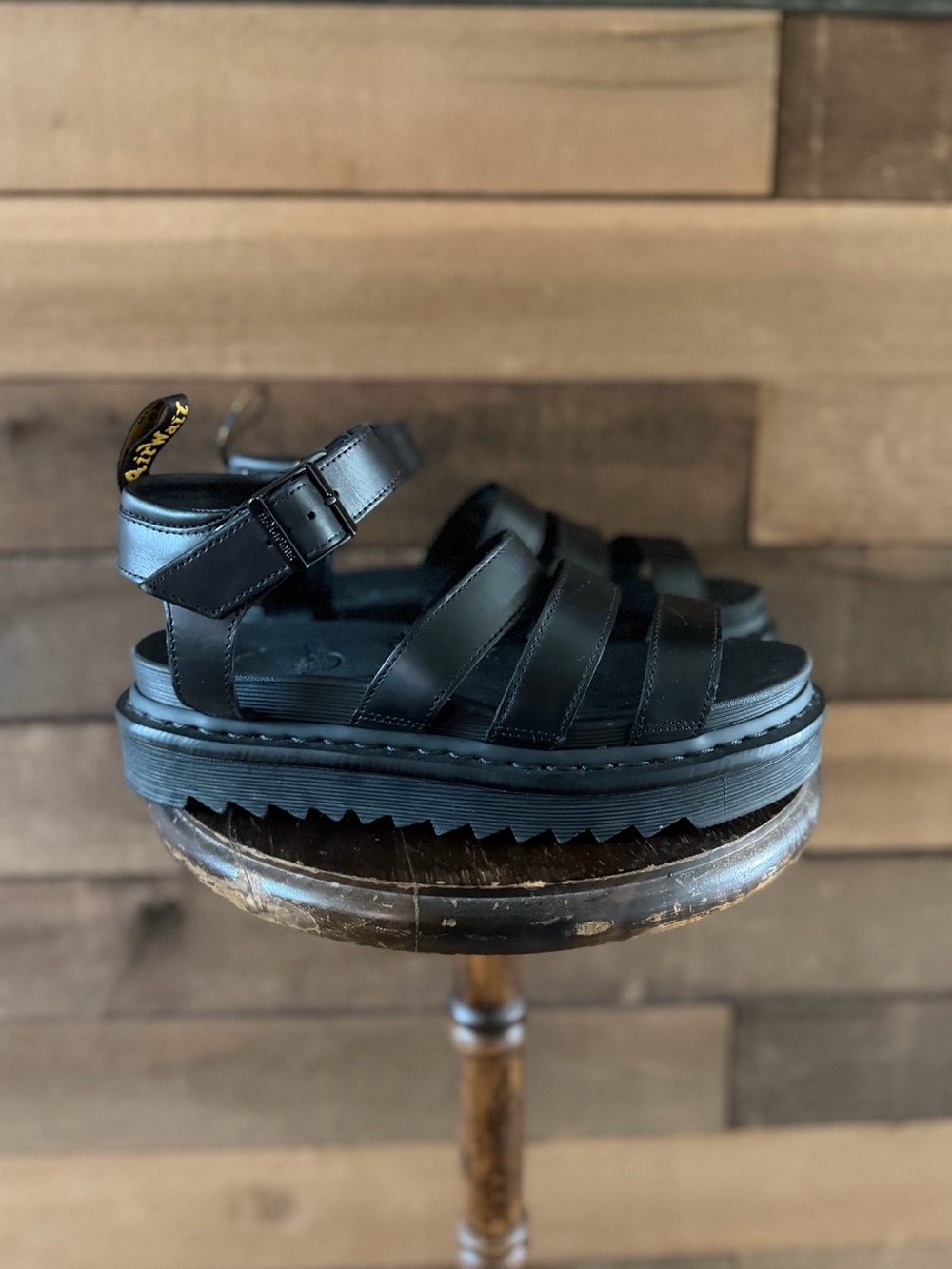 Dr Martens Blaire Black Leather Platform Gladiator Sandals Women’s Size 9